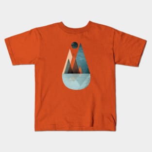 Scandi Mountains in Teal and Orange Kids T-Shirt